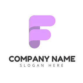 F Logo Wide Purple Letter F logo design