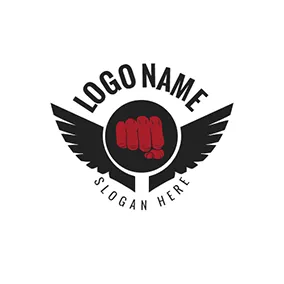 摔跤 Logo Wing and Fist logo design