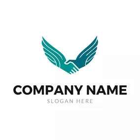 Business & Consulting Logo Wing and Handshake Icon logo design