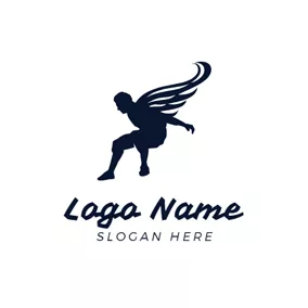 Olympics Logo Wing and Parkour Sportsman logo design