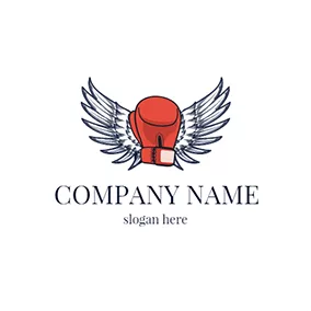 Design Logo Wings Boxing Glove Boxer logo design