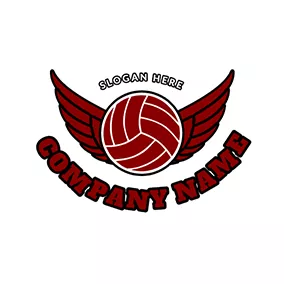 翅膀Logo Wings With Netball logo design