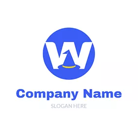 Logótipo W Wizard Hat and W logo design