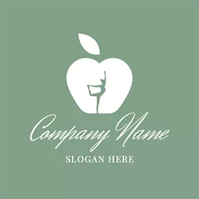 Yoga Logo Woman and Apple Icon Vector logo design