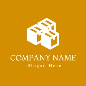 White Logo Wooden Storage Box logo design