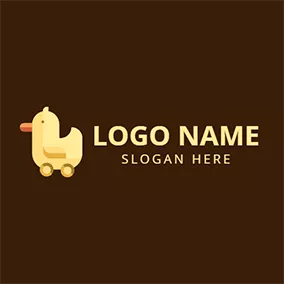 アヒルロゴ Wooden Yellow Duck logo design