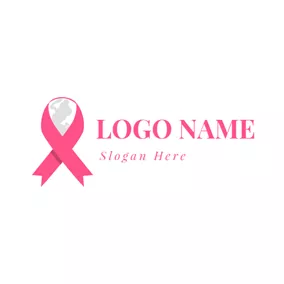 Pink Logo Wrapped Earth and Ribbon logo design