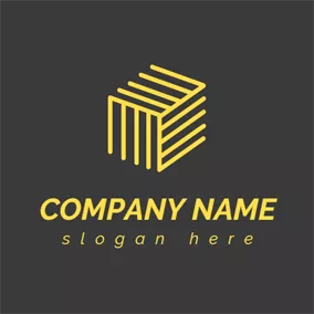 Corporate Logo Yellow 3D Cube logo design
