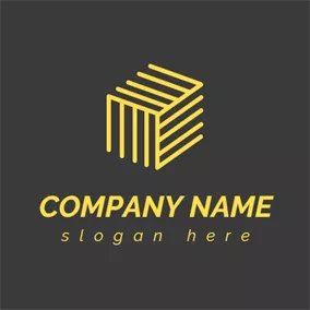 Casual Logo Yellow 3D Cube logo design