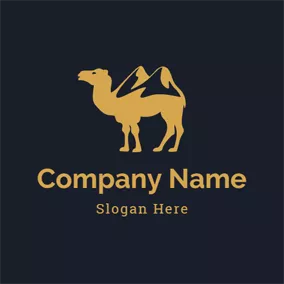 Kamel Logo Yellow and Black Camel Icon logo design
