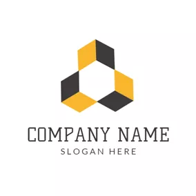 Shape Logo Yellow and Black Rhombus logo design