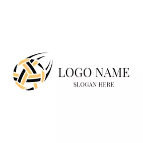 Übung Logo Yellow and Black Sepak Takraw logo design