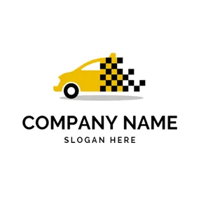 タクシーロゴ Yellow and Black Taxi logo design