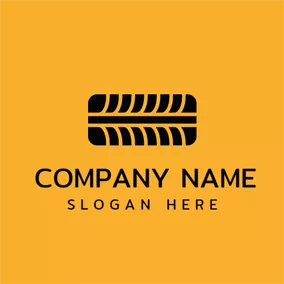 輪胎 Logo Yellow and Black Tire Pattern logo design