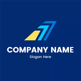 Carrier Logo Yellow and Blue Abstract Shape logo design