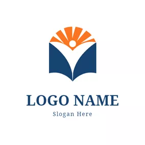 Logótipo De Colégio Yellow and Blue Book logo design