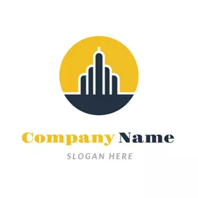 Great Logo Yellow and Blue House logo design