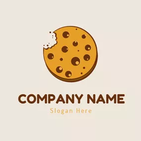 Logótipo De Biscoito Yellow and Brown Biscuit logo design