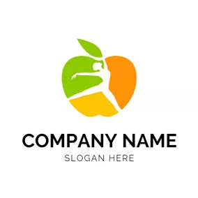 Nutritionist Logo Yellow and Green Apple logo design