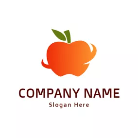 Logotipo De Manzana Yellow and Orange Apple logo design