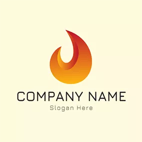 Icon Logo Yellow and Orange Fire Flame logo design