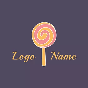 棒棒糖 Logo Yellow and Pink Lollipop logo design