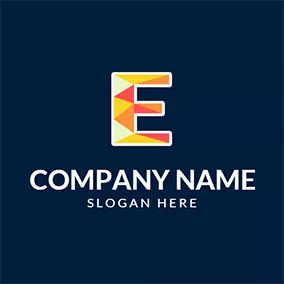 Corporate Logo Yellow and Red Alphabet E logo design