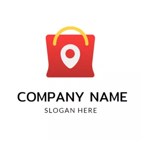 Shopping Logo Yellow and Red Handbag logo design