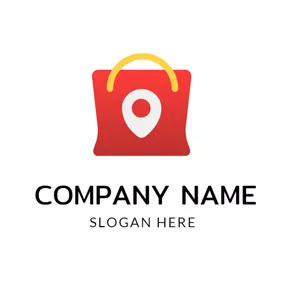 Bag Logo Yellow and Red Handbag logo design