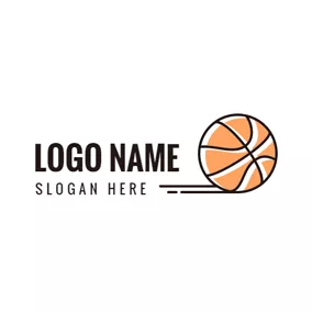 Logotipo De Baloncesto Yellow and White Basketball logo design