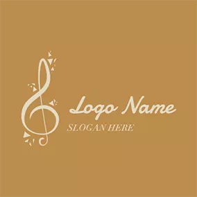 Violin Logo Yellow and White Bass Icon logo design