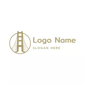 Logótipo De Cabo Yellow and White Bridge logo design