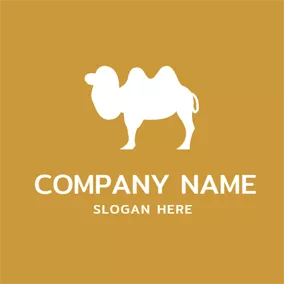 駱駝 Logo Yellow and White Camel logo design