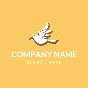 Chick Logo Yellow and White Flying Dove logo design