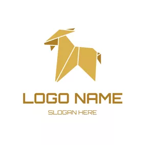 ヤギロゴ Yellow and White Goat logo design