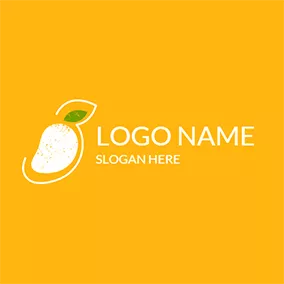 Juice Logo Yellow and White Mango logo design