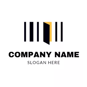 Logótipo Comercial Yellow and White Rectangle logo design