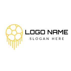 英式足球logo Yellow and White Soccer logo design