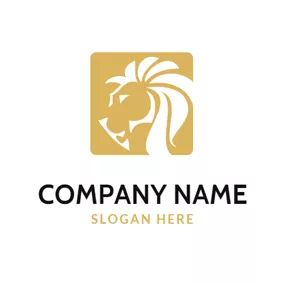 Equine Logo Yellow and White Square Horse logo design