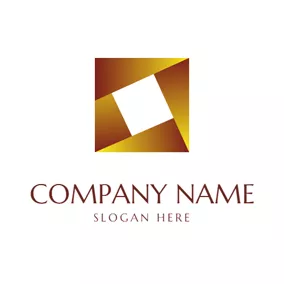 Logo Immobilier Yellow and White Square logo design