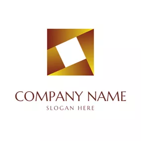 房地产Logo Yellow and White Square logo design