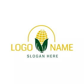 Food Logo Yellow and White Sweet Corn logo design