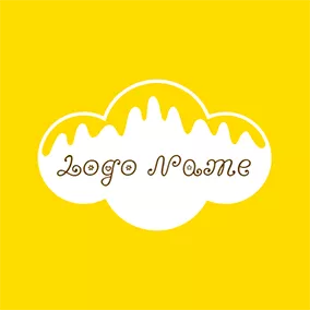 ドリンクのロゴ Yellow and White Syrup logo design
