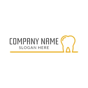 Logotipo Dental Yellow and White Teeth logo design