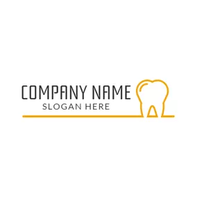 Logótipo De Dentista Yellow and White Teeth logo design