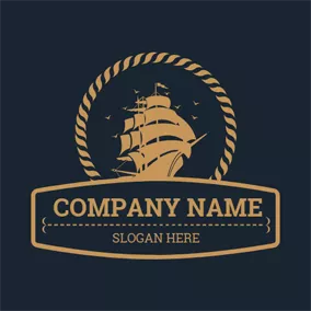 Segel Logo Yellow Banner and Sailboat logo design