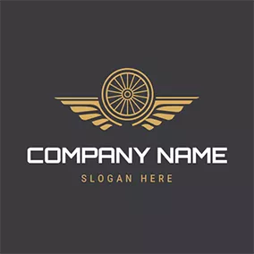 Corporate Logo Yellow Brand and Wheel logo design