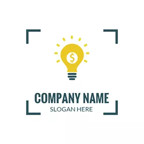 Clever Logo Yellow Bulb and Dollar Sign logo design