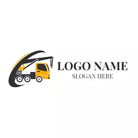 Auto Logo Yellow Car and Black Crane logo design
