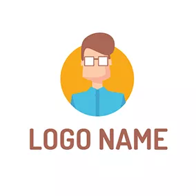 Logotipo Guay Yellow Circle and Abstract Man logo design